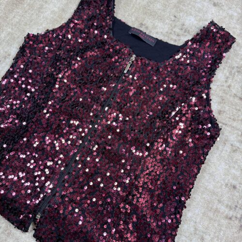 SHOW VEST BORDEAUX SEQUINS