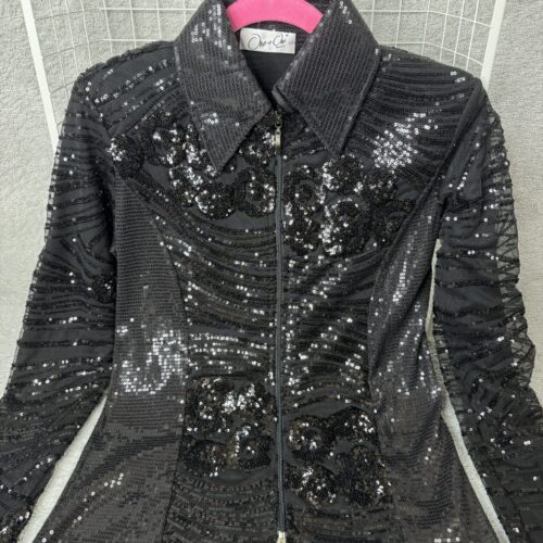 BLACK SEQUINS TULLE JACKET