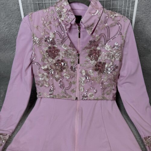 Rosé Flower Wester Show Jacket Vest Set