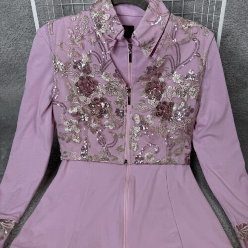Rosé Flower Wester Show Jacket Vest Set