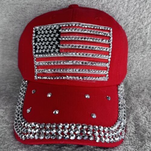 USA FLAG CAP RED