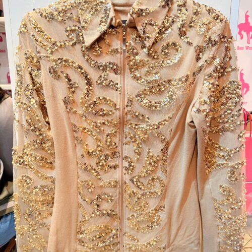Western Show Jacket - Gold Glitter Pearls - Made in Germany