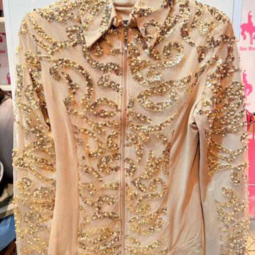 Western Show Jacket - Gold Glitter Pearls - Made in Germany