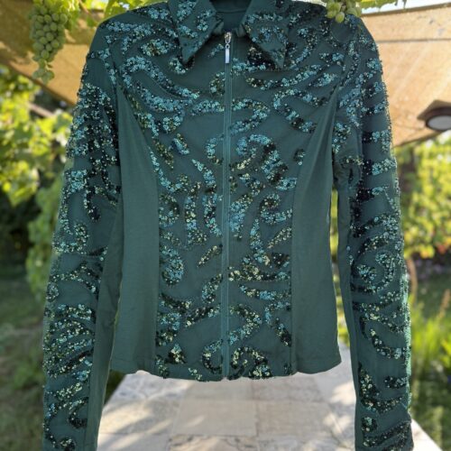 Western Show Jacket - Green Pearl Leaves - Made in Germany