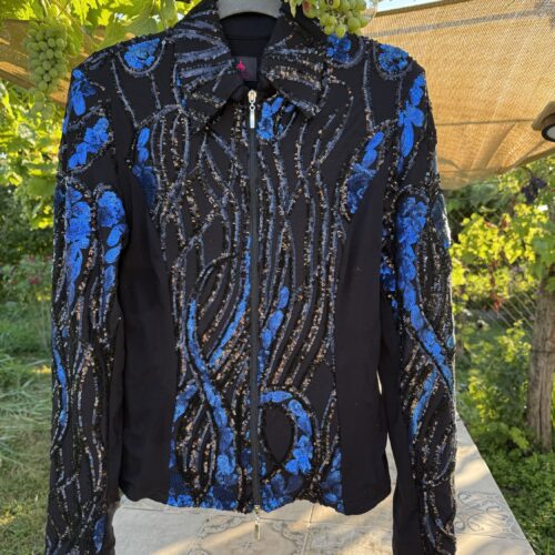 Jacket - Blue Sequines Flowers