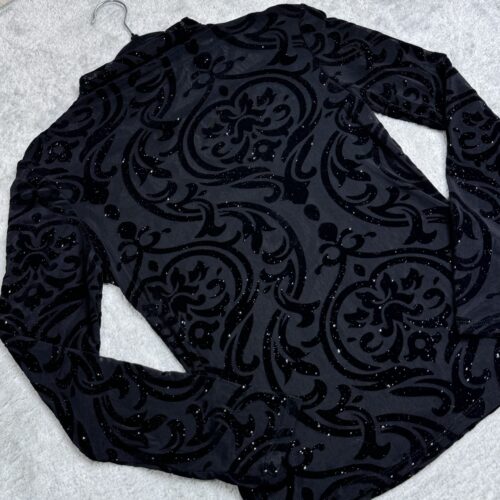 Western Bluse Black mit Barockmuster – Glamour für Show & Turnier