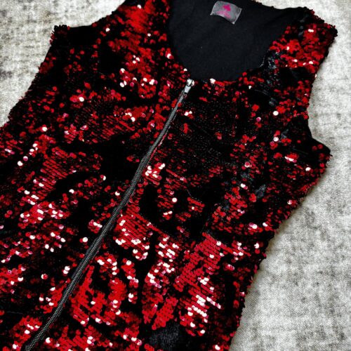 Long Vest Samt Red