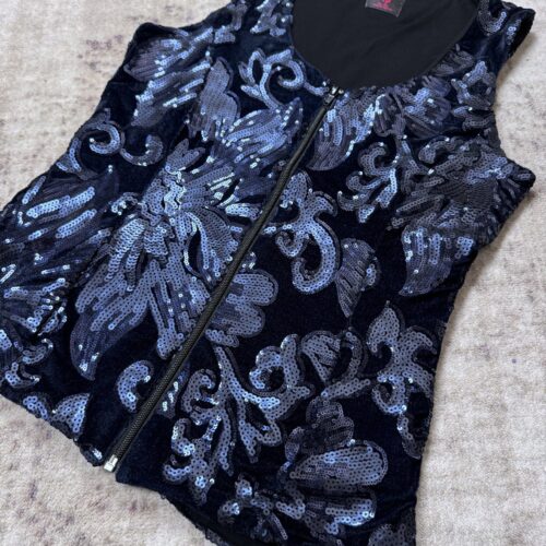 Long Vest Samt Flower