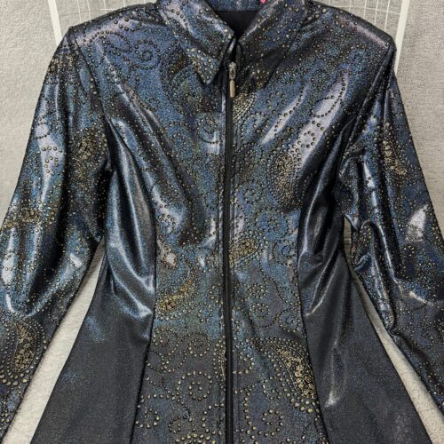 Full Blue Golden Barock Western Show Jacket