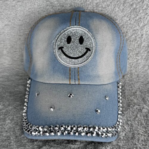 SMILE CAP YOUTH | Kids - Smile Silver Basecap Rhinestone Glitter - Bling Bling