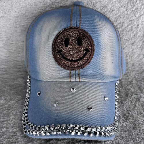 SMILE CAP YOUTH | Kids - Smile Brown Basecap Rhinestone Glitter - Bling Bling