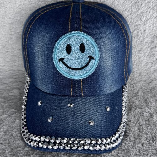 SMILE CAP YOUTH | Kids - Smile Turquoise Basecap Rhinestone Glitter - Bling Bling