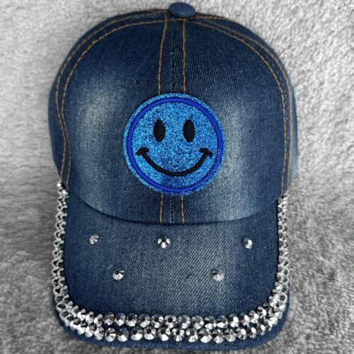 SMILE CAP YOUTH | Kids - Smile Blue Basecap Rhinestone Glitter - Bling Bling