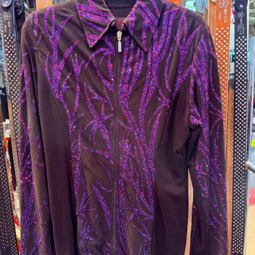 Western Show Jacket - Magenta Sequins Lines - Made in Germany