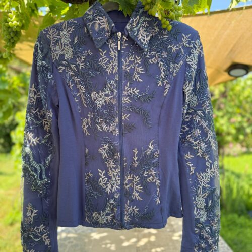 Western Show Jacket - Blue Floral Jacket - Made in Germany