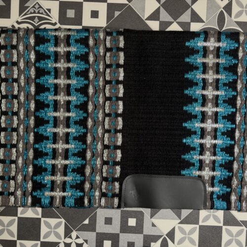 Western Show Blanket / Pad  Black | Turquoise | Silver