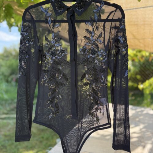 Bodybluse Flower Barock dark