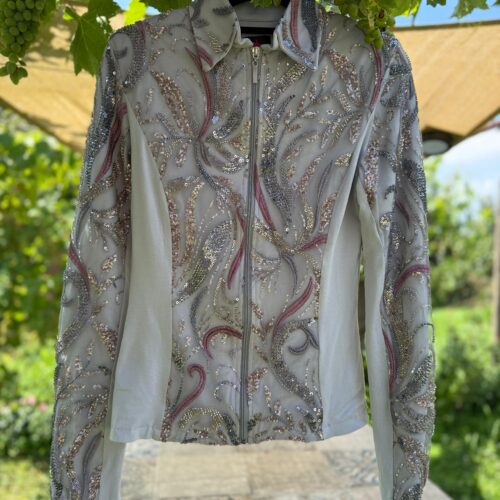 Western Show Jacket - Silver Glitter Pearls - Made in Germany