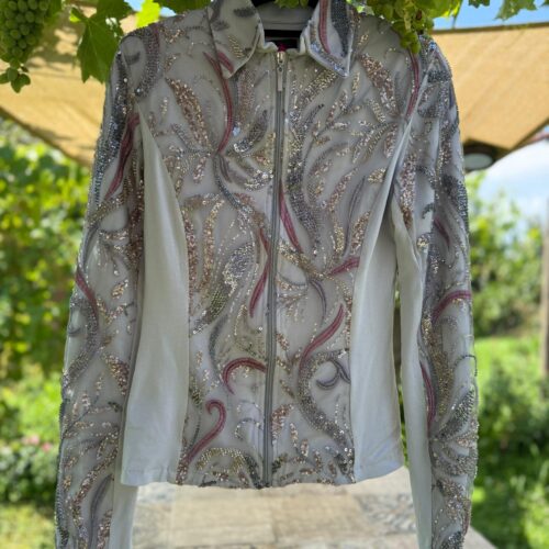 Western Show Jacket - Silver Glitter Pearls - Made in Germany