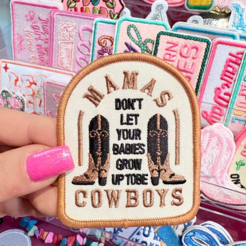 Mama Western Iron-On Patch Funny Cowgirl Saying Embroidered Applique for Jackets, Hats & Bags