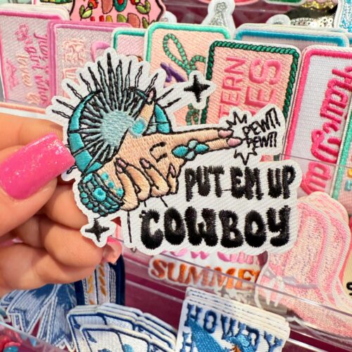 Patch Put Em Up Cowboy Embroidered Applique for Jackets, Hats & Bags