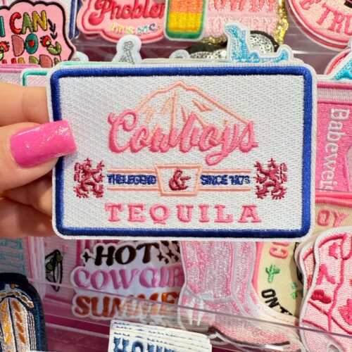 Patch Cowboys & Tequila Embroidered Applique for Jackets, Hats & Bags