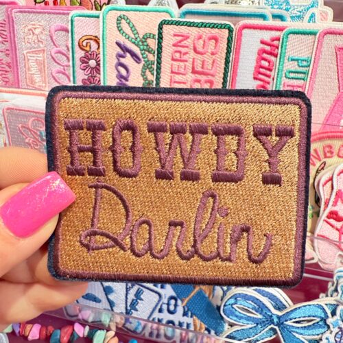 Patch Howdy Darlin Embroidered Applique for Jackets, Hats & Bags