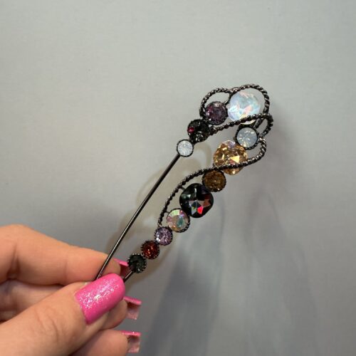 Western Show Number Pin 2er-Set | Startnummernhalter mit Strass | Sicherheitsnadel Glitzer | Turnier & Arena Style schwarz Multicolor hell