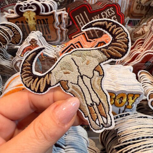Patch Skull Gold Embroidered Applique for Jackets, Hats & Bags