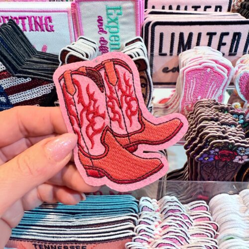 Patch Boots Red Ornament Embroidered Applique for Jackets, Hats & Bags