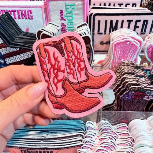 Patch Boots Red Ornament Embroidered Applique for Jackets, Hats & Bags
