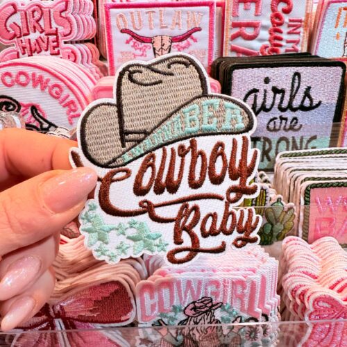 Patch Cowboy Baby Embroidered Applique for Jackets, Hats & Bags