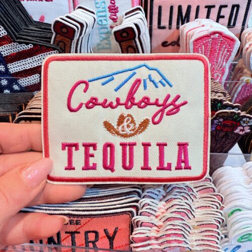 Patch Cowboys And Tequila Clean Embroidered Applique for Jackets, Hats & Bags