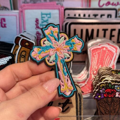 Patch Cross Embroidered Applique for Jackets, Hats & Bags