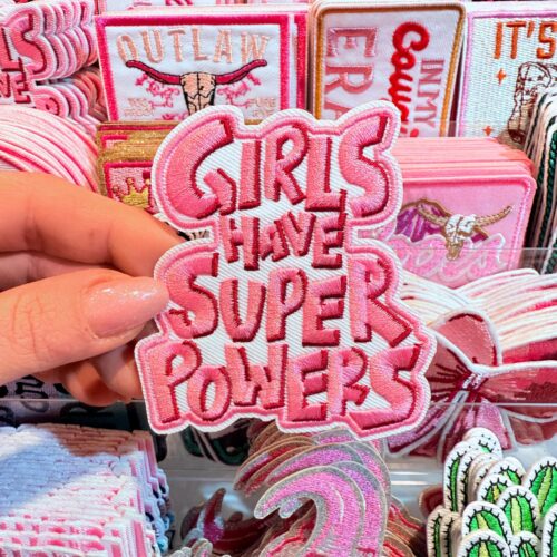 Patch Girls Have Super Powers Embroidered Applique for Jackets, Hats & Bags