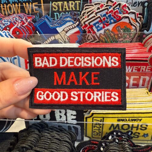 Patch Good Stories Red Embroidered Applique for Jackets, Hats & Bags