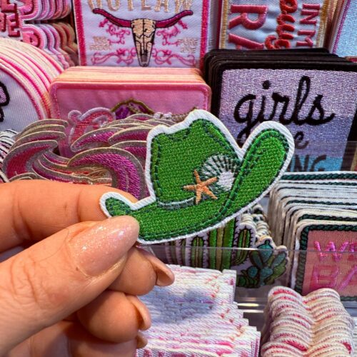 Patch Hat Green Embroidered Applique for Jackets, Hats & Bags