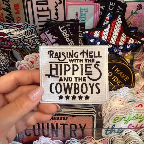 Patch Hippies And Cowboys Embroidered Applique for Jackets, Hats & Bags