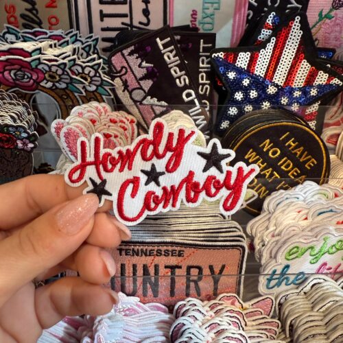 Patch Howdy Cowboy Embroidered Applique for Jackets, Hats & Bags