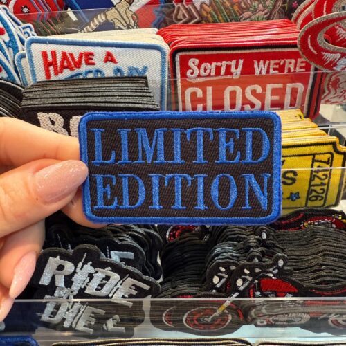 Patch Limited Edition Blue Embroidered Applique for Jackets, Hats & Bags
