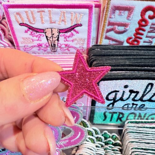 Patch Little Star Pink Embroidered Applique for Jackets, Hats & Bags