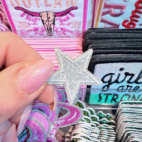 Patch Little Star Silver Embroidered Applique for Jackets, Hats & Bags