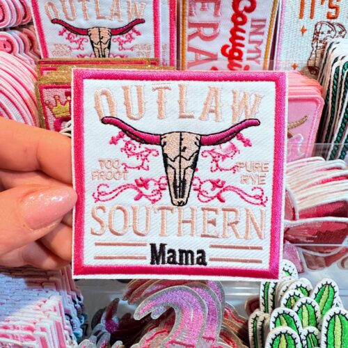 Patch Outlaw Southern Mama Embroidered Applique for Jackets, Hats & Bags