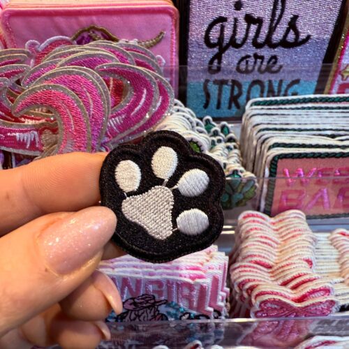 Patch Paw Black Embroidered Applique for Jackets, Hats & Bags