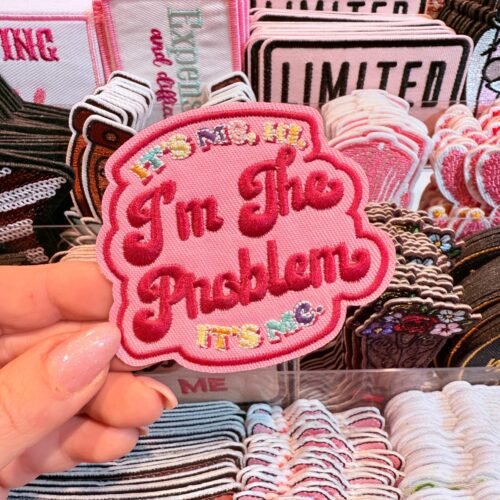 Patch The Problem Pink Embroidered Applique for Jackets, Hats & Bags