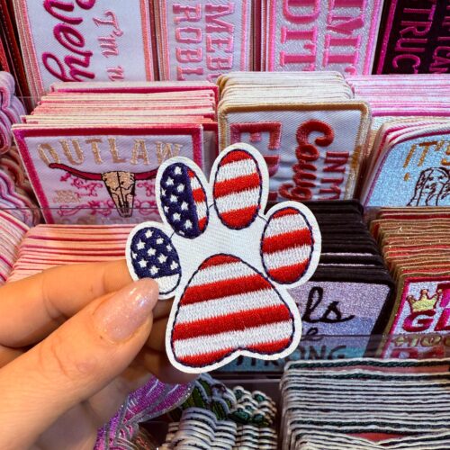 Patch Paw USA Embroidered Applique for Jackets, Hats & Bags