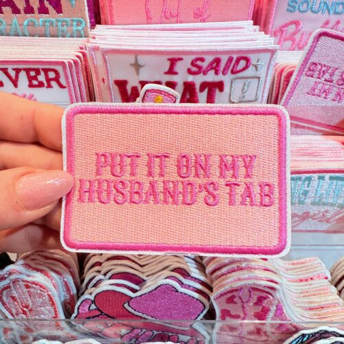 Patch Husband's Tab Embroidered Applique for Jackets, Hats & Bags
