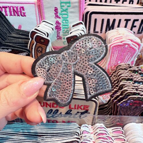 Patch Ribbon With Sequins Embroidered Applique for Jackets, Hats & Bags