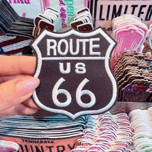 Patch Route 66 Embroidered Applique for Jackets, Hats & Bags
