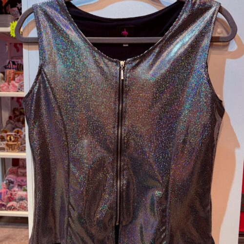 Long Glitter Silver Vest